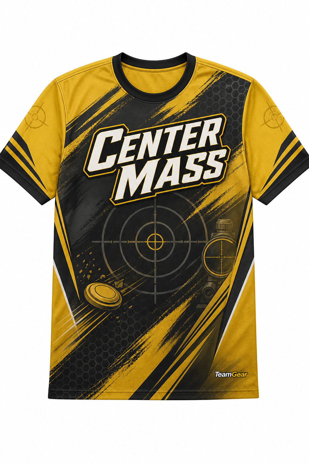 Center Mass Gold Shooting Jersey design