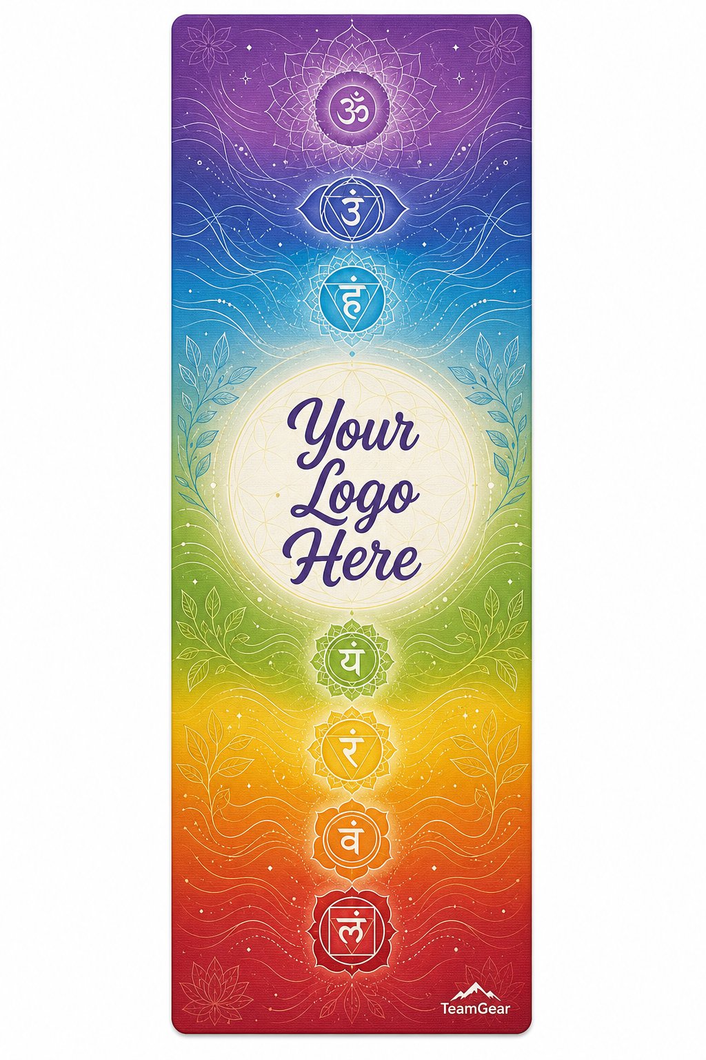 Chakra Energy Custom Yoga Mat — custom yoga mat flat design — TeamGear Canada