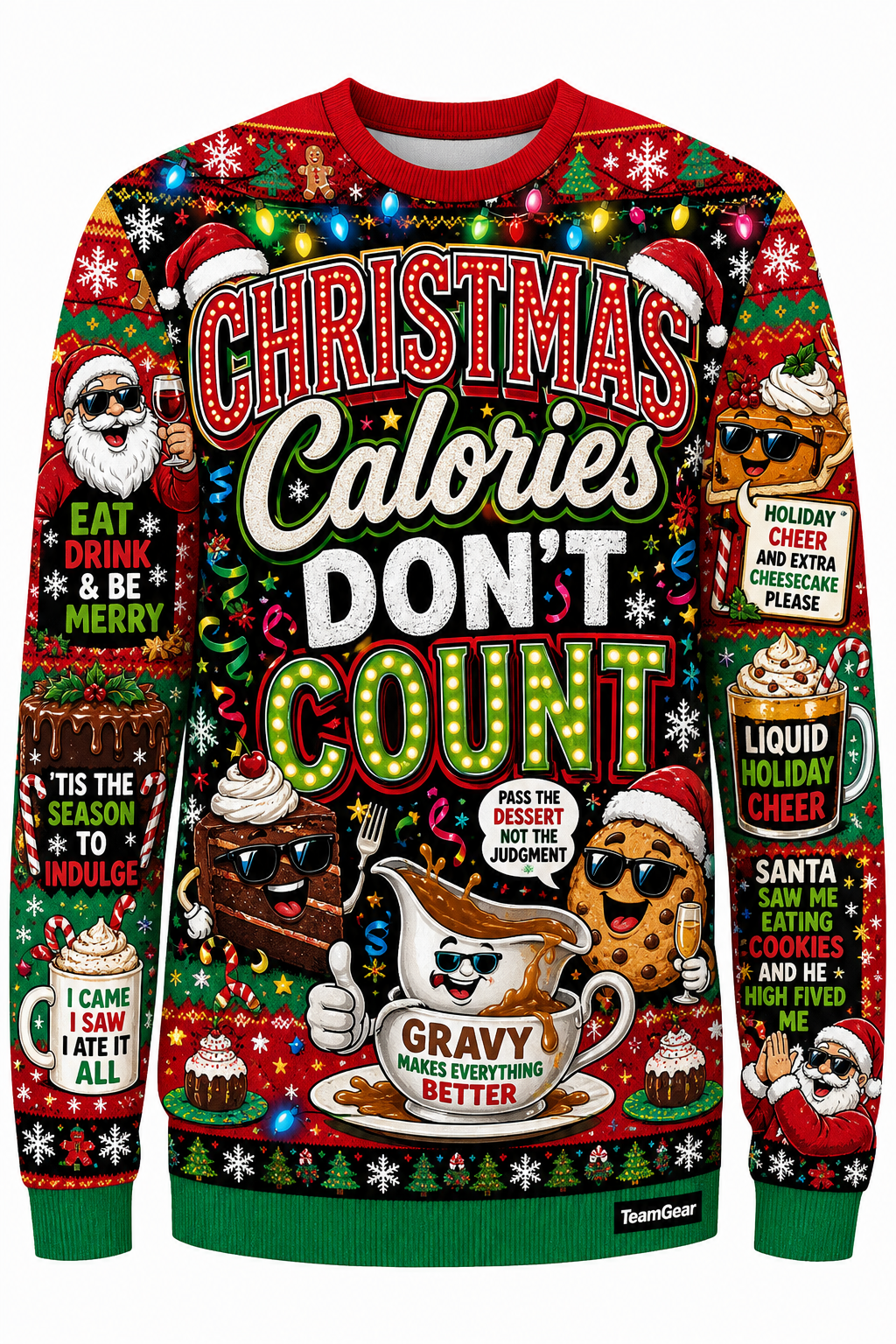 Christmas Calories Don't Count Ugly Christmas Sweater design