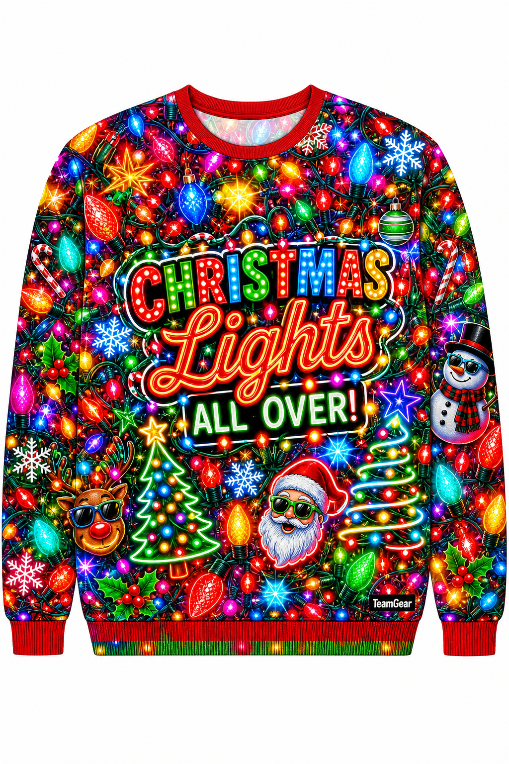 Christmas Lights All Over Ugly Christmas Sweater design