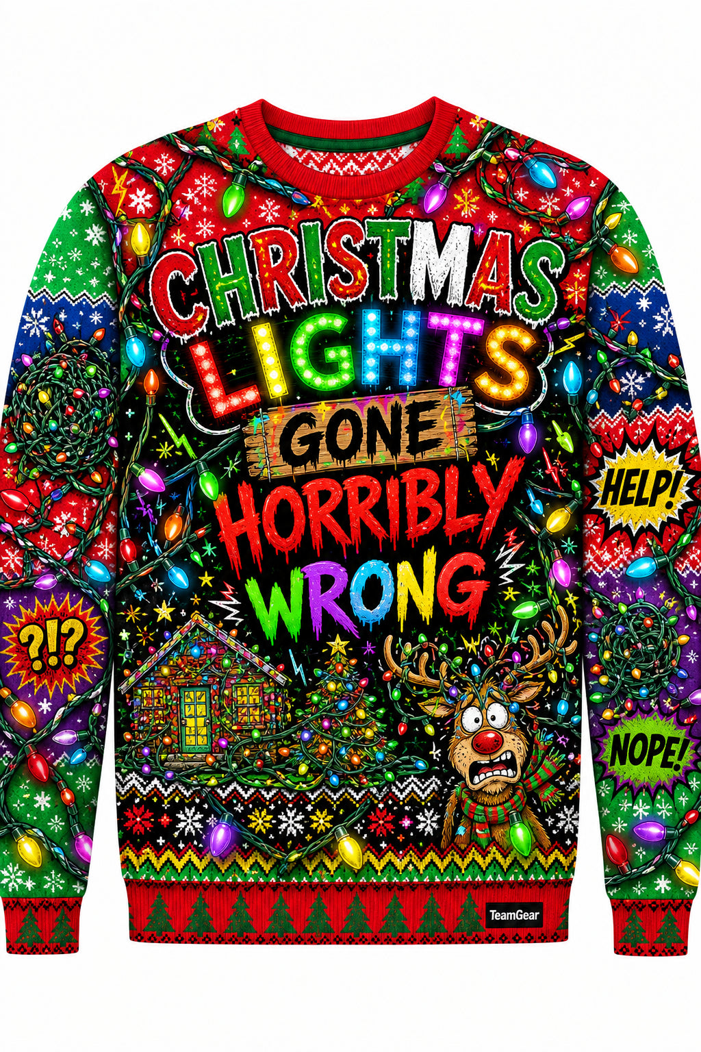 Christmas Lights Gone Horribly Wrong Ugly Christmas Sweater design
