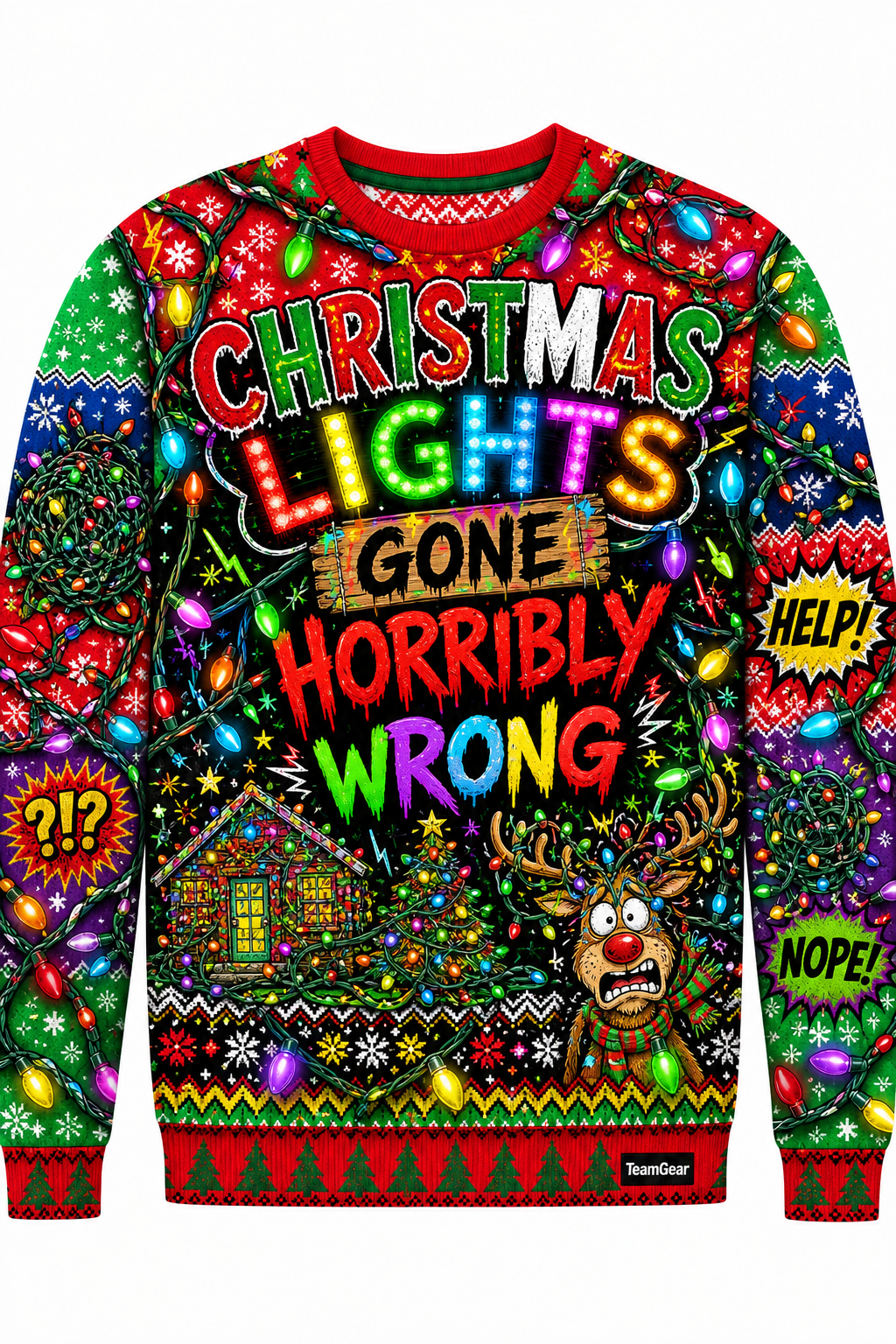Christmas Lights Gone Horribly Wrong Ugly Christmas Sweater design