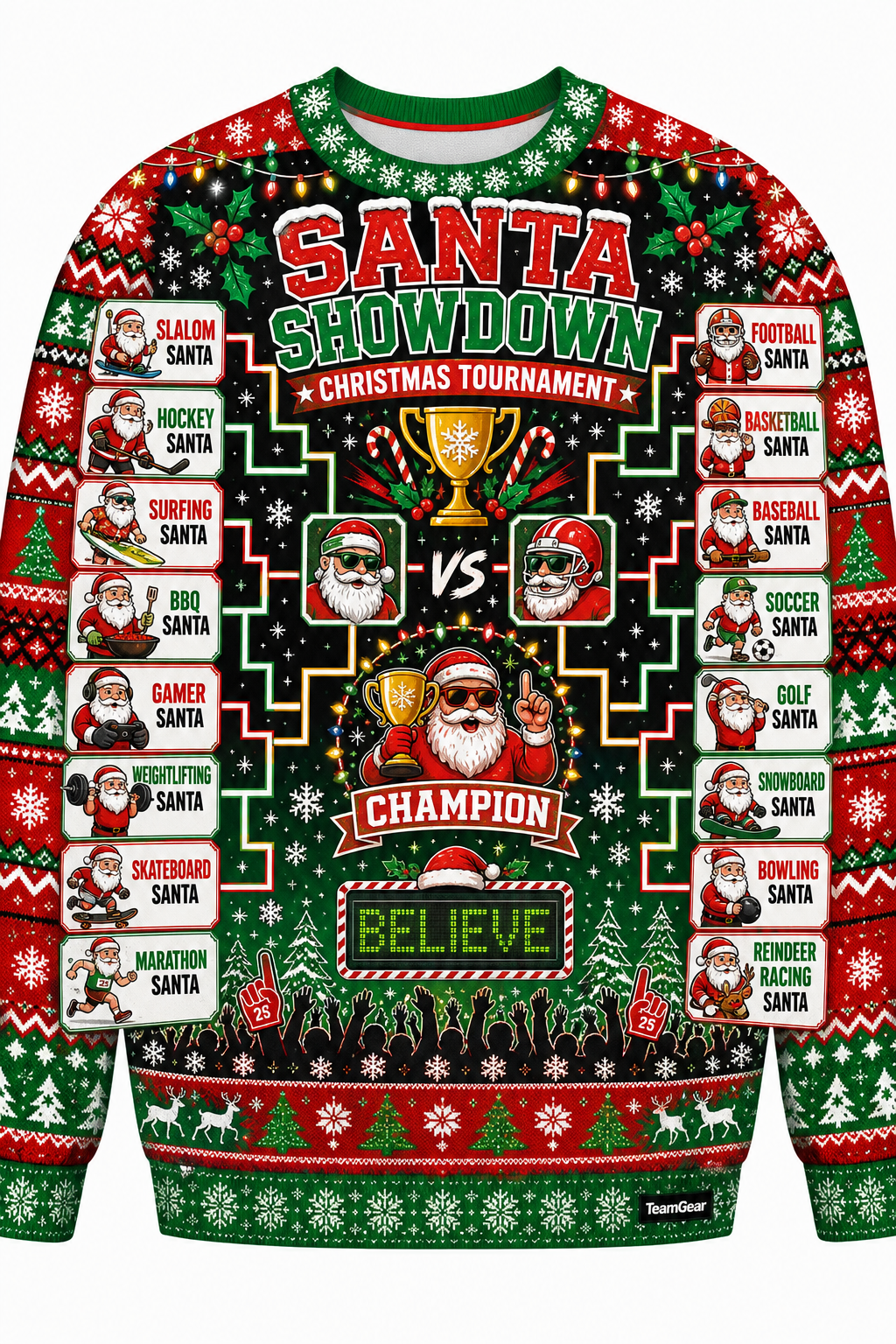 Christmas Tournament Bracket Ugly Christmas Sweater design