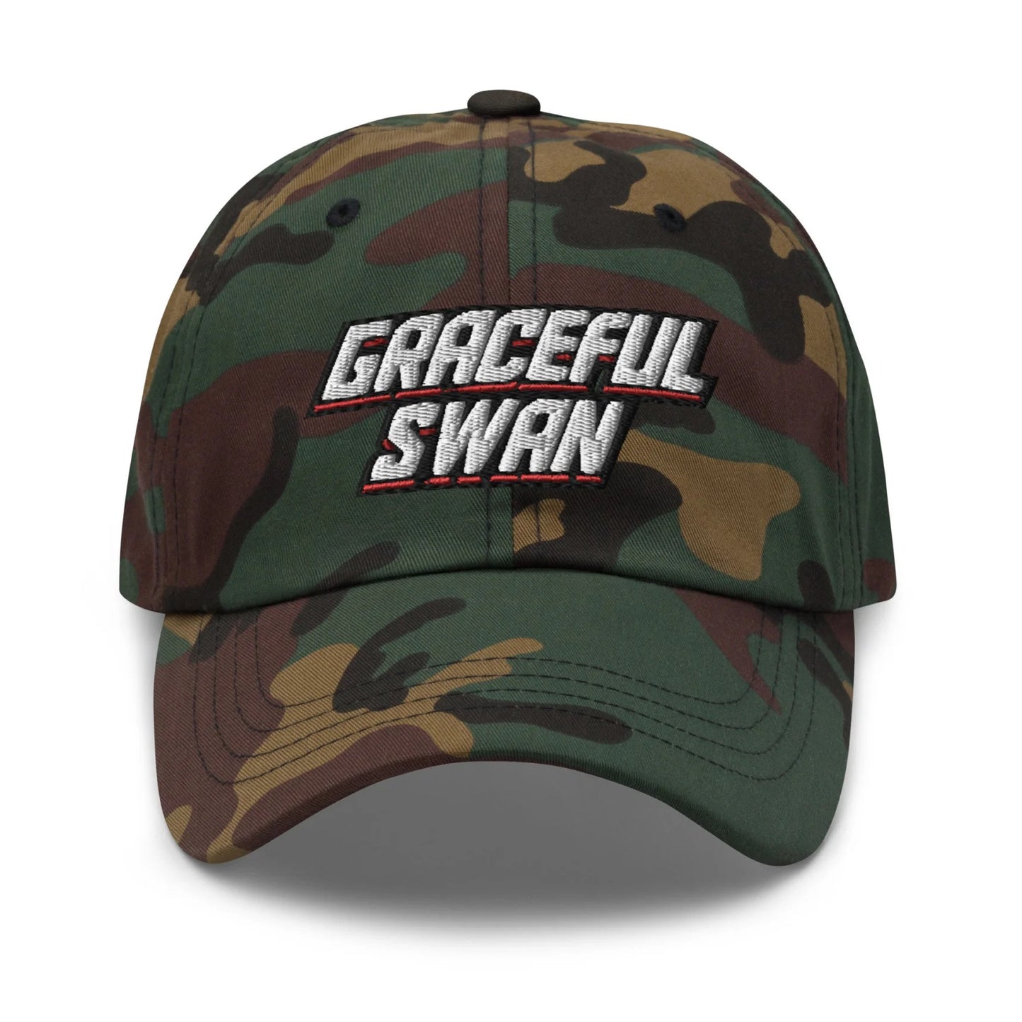 Graceful Swan ShowZone baseball dad hat in camouflage print