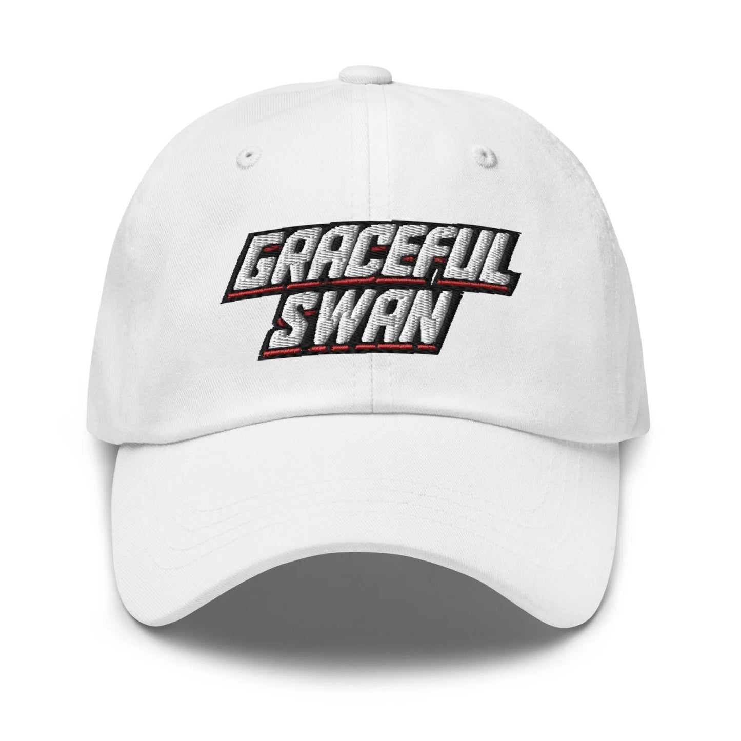Graceful Swan ShowZone baseball dad hat in white