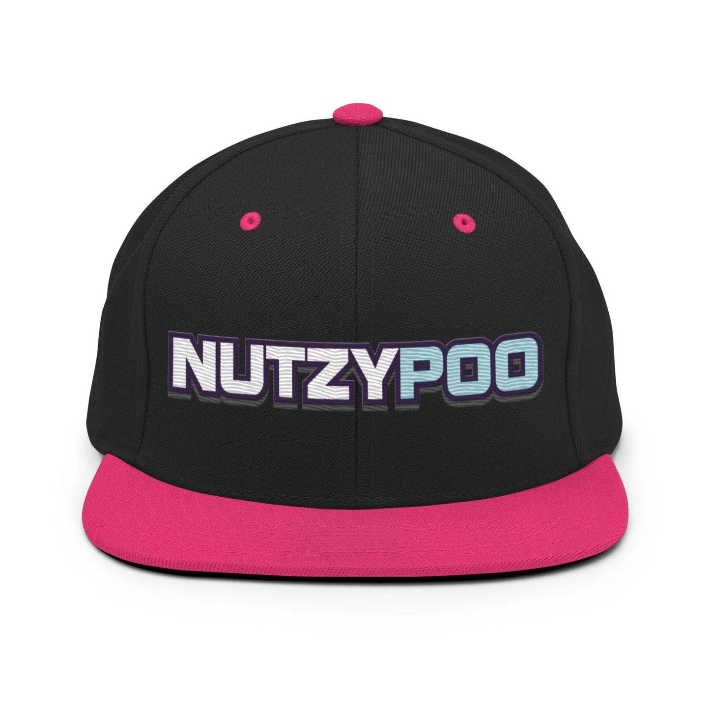 NutzyPoo ShowZone hat in black with hot pink brim and accents