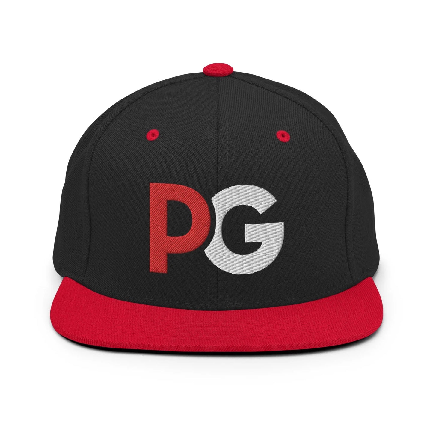 ProfesorGamingTV Snapback Hat by ShowZone in black with red brim and accents