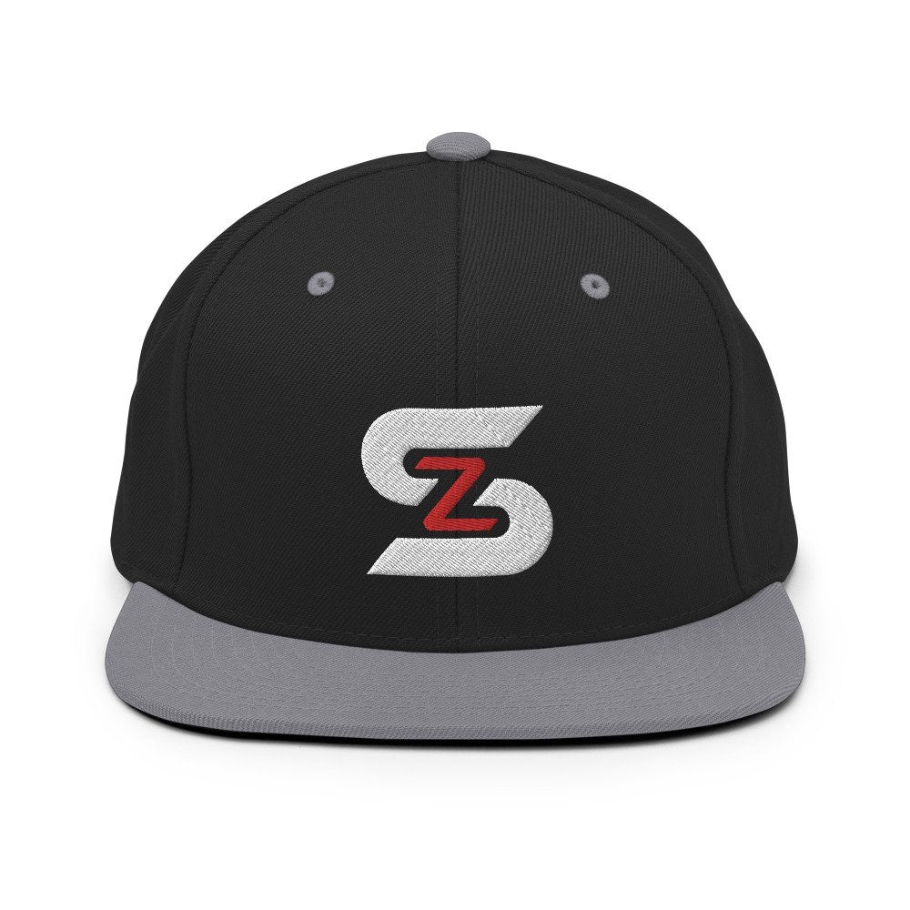 ShowZone snapback hat in black with grey brim and accents