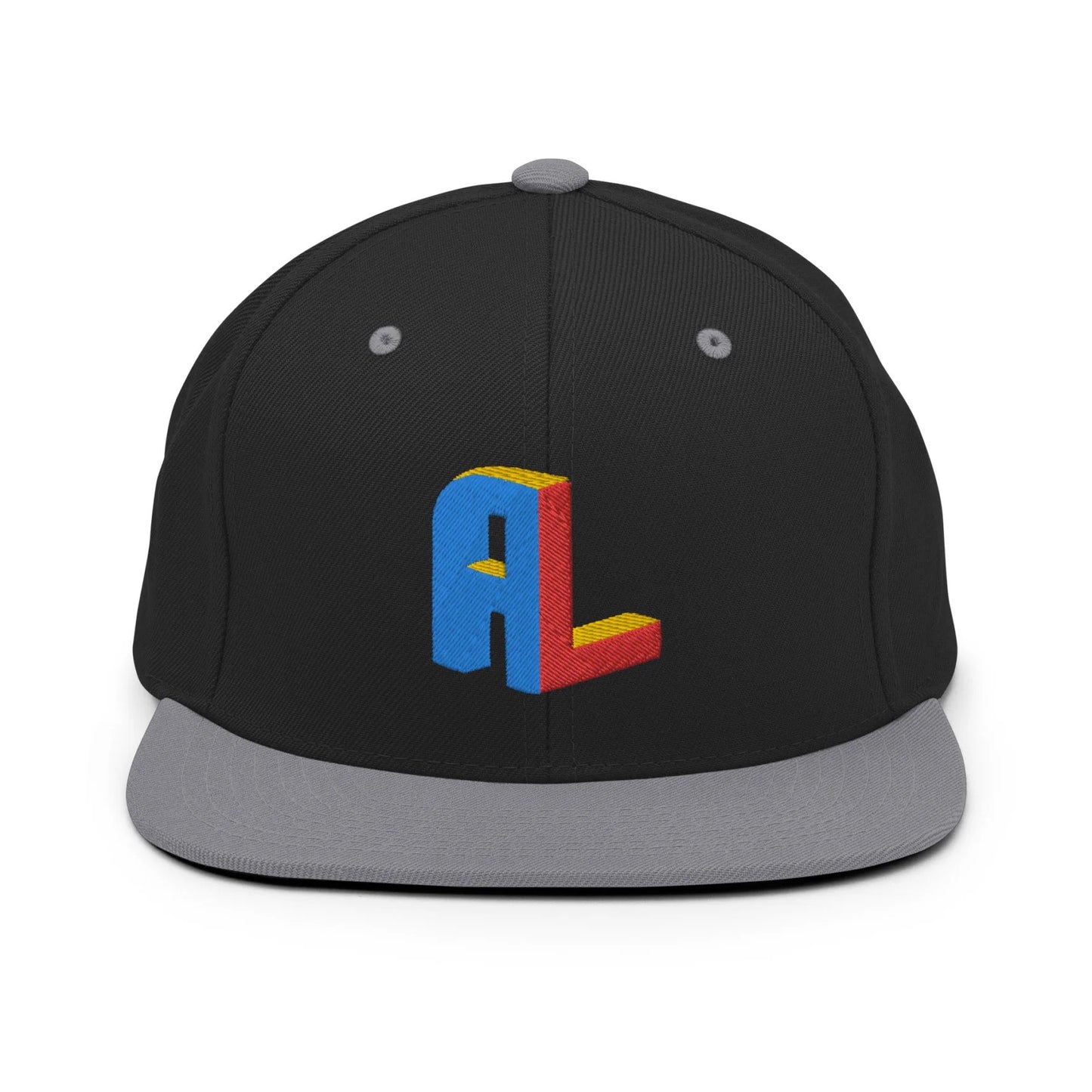 Ance Larmstrong ShowZone snapback hat in black with grey brim and accents