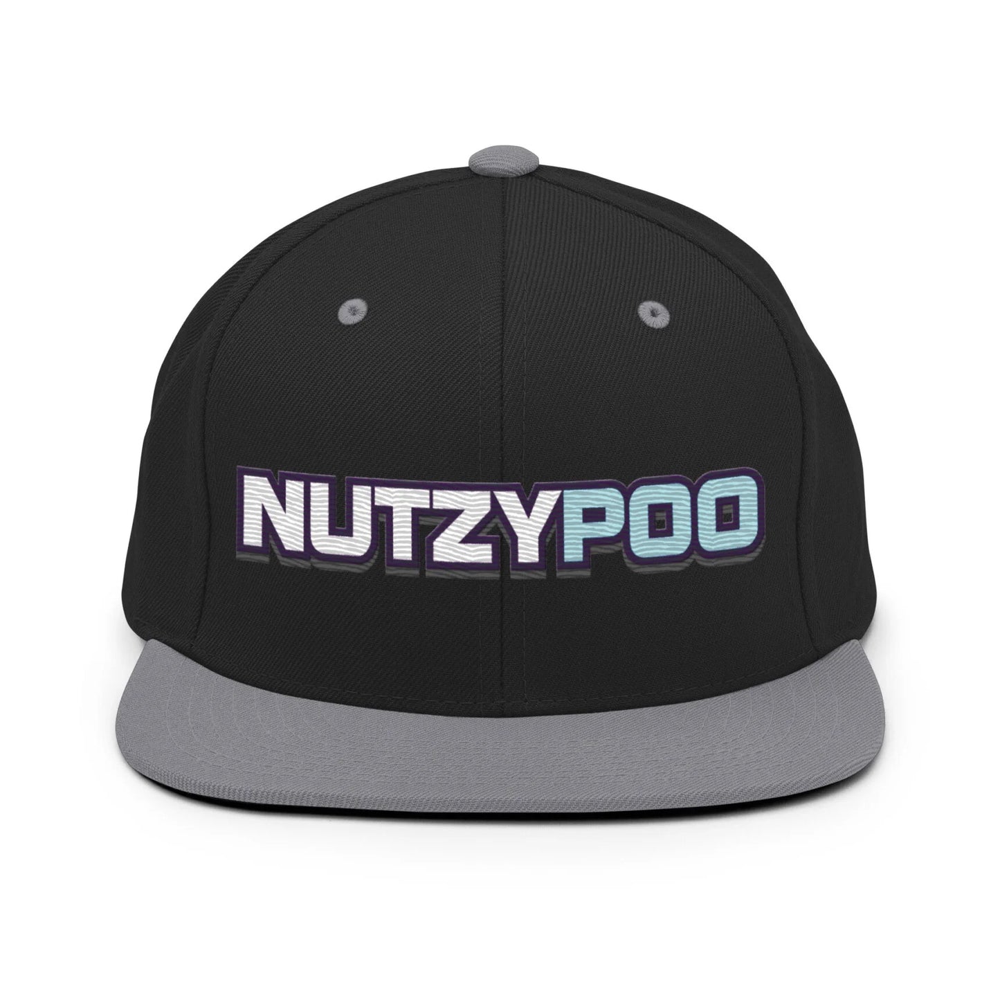 NutzyPoo ShowZone hat in black with grey brim and accents