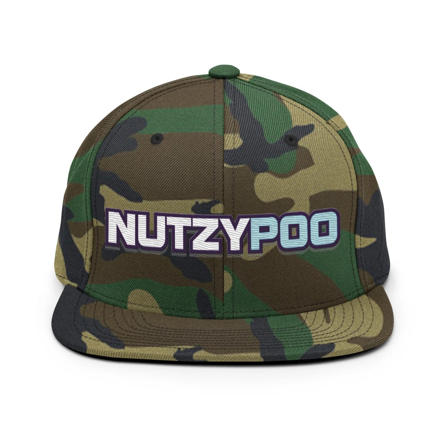 NutzyPoo ShowZone hat in green camo Camoflauge design