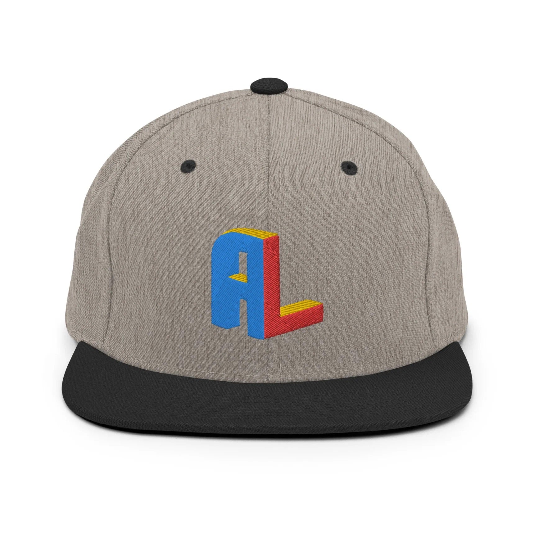Ance Larmstrong ShowZone snapback hat in heather grey with black brim and accents