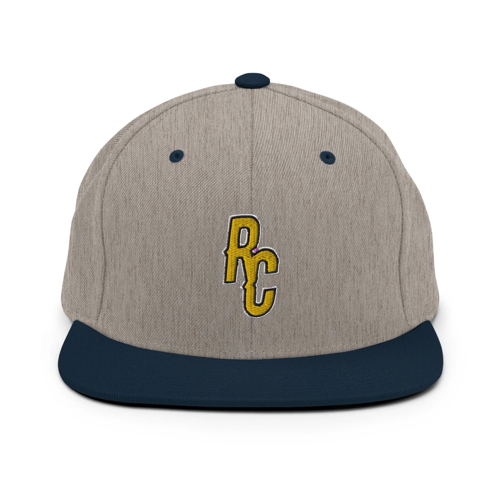 Ray Cheesy ShowZone snapback hat in heather grey with navy brim and accents