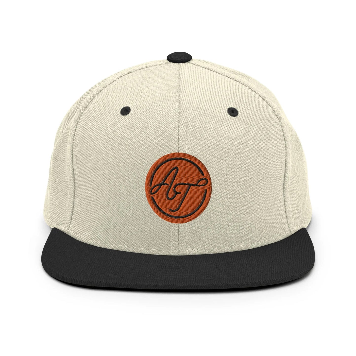 Thuuuuney ShowZone snapback hat in natural white with black brim and accents