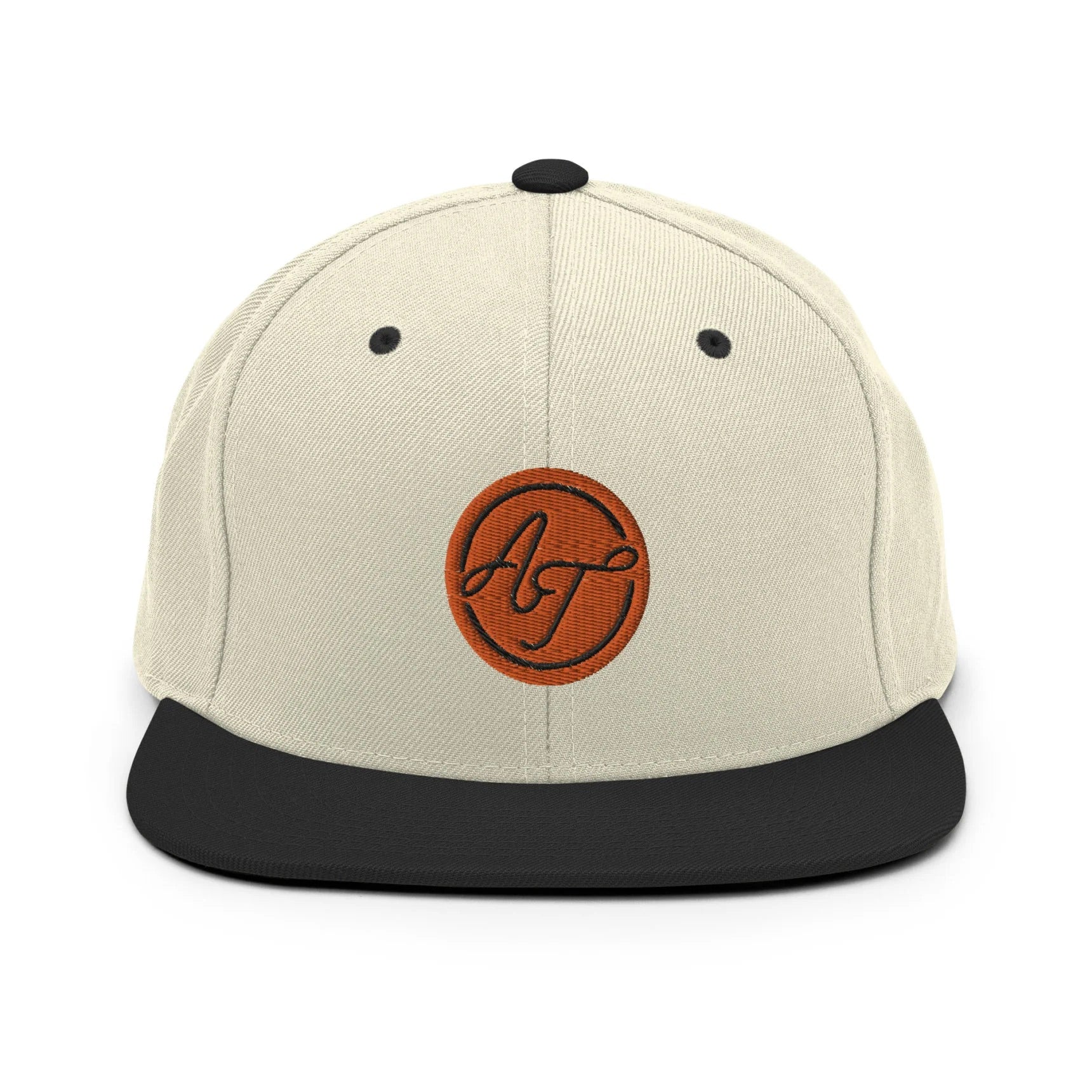 Thuuuuney ShowZone snapback hat in natural white with black brim and accents