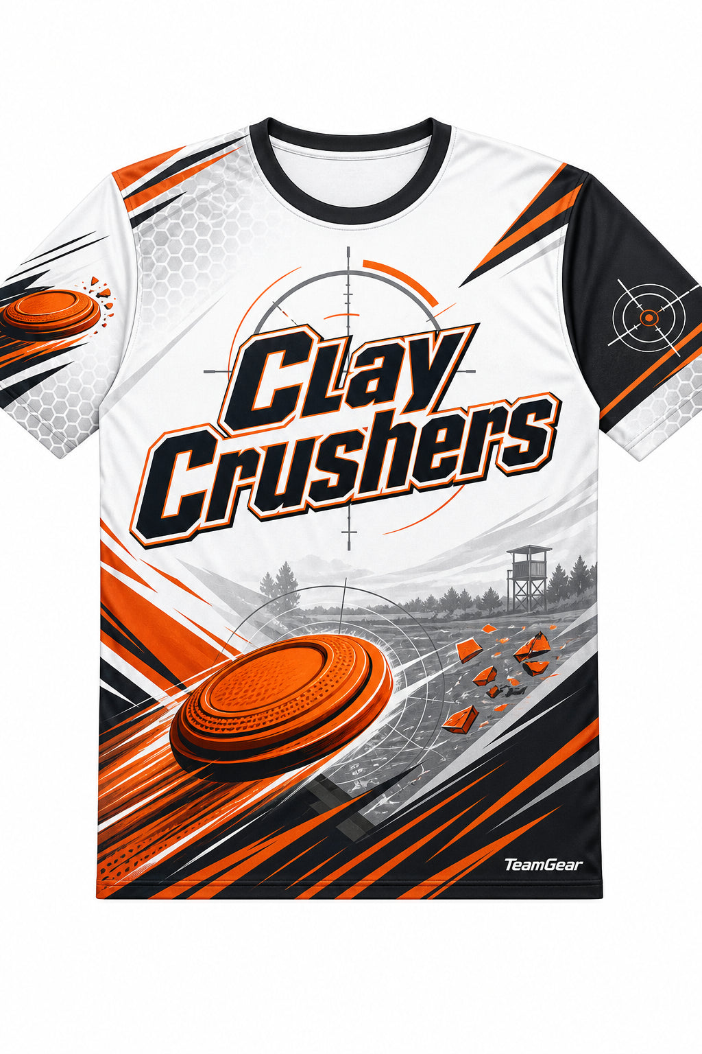 Clay Crushers White Shooting Jersey design