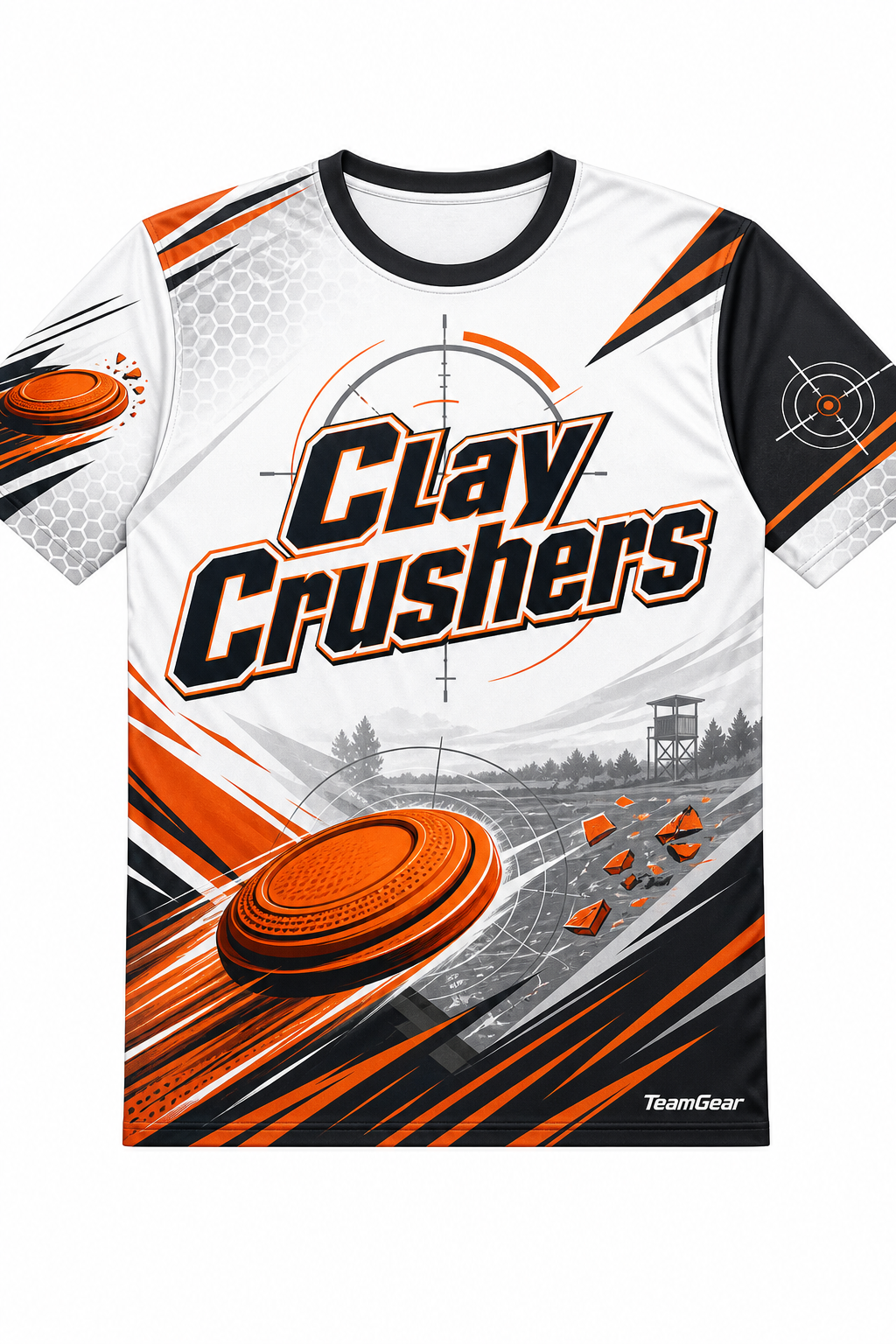 Clay Crushers White Shooting Jersey design