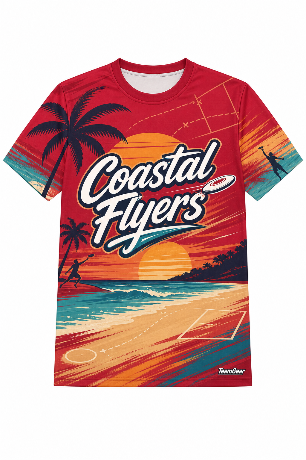 Coastal Flyers Crimson Ultimate Frisbee Jersey design