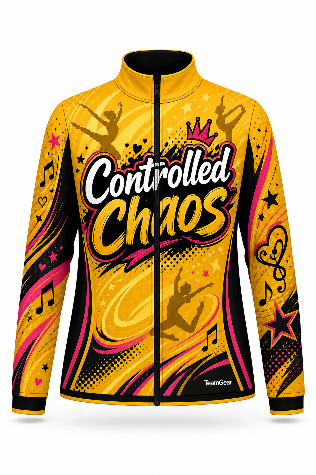 Controlled Chaos Gold Dance Jacket - front and back view