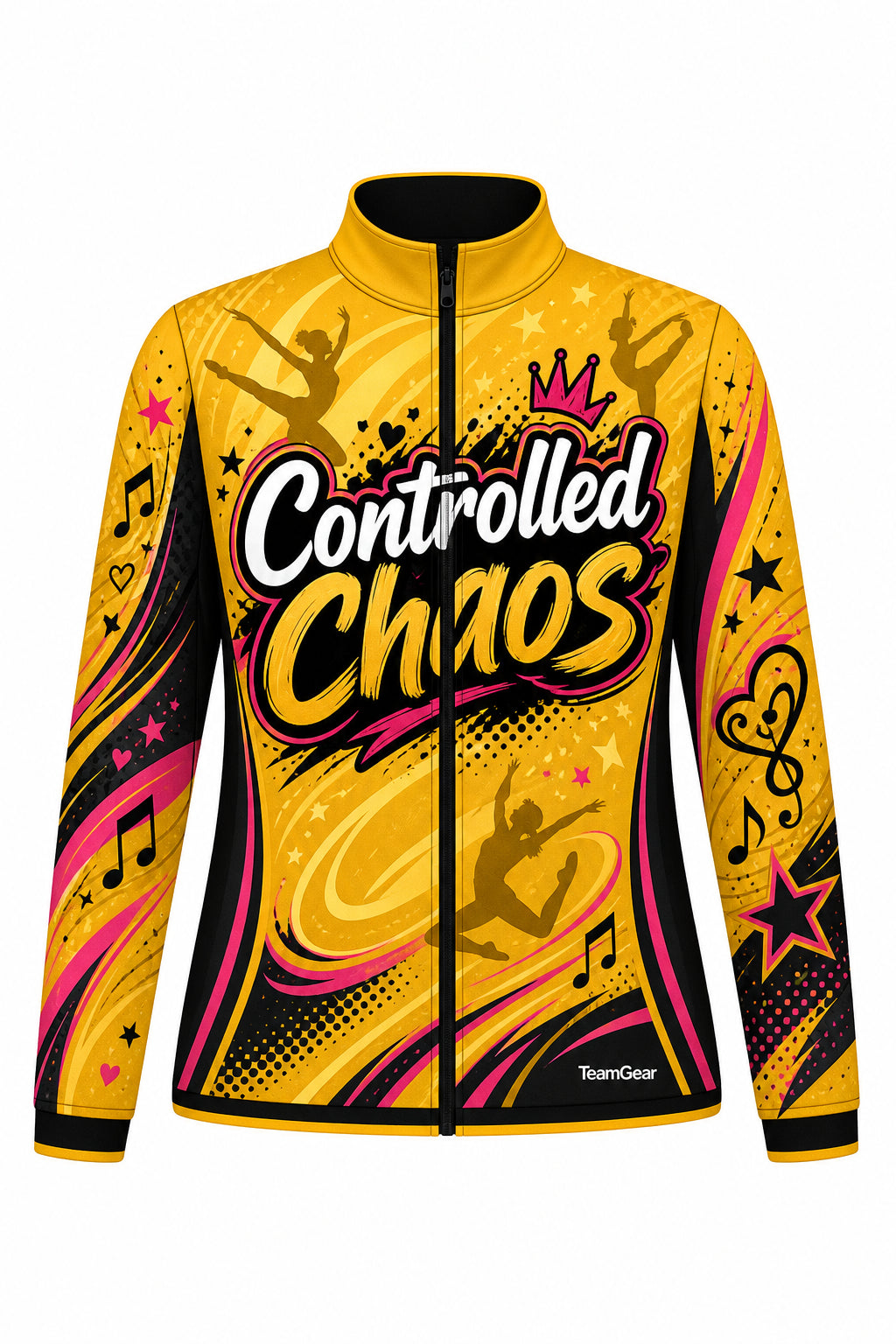 Controlled Chaos Gold Dance Jacket design