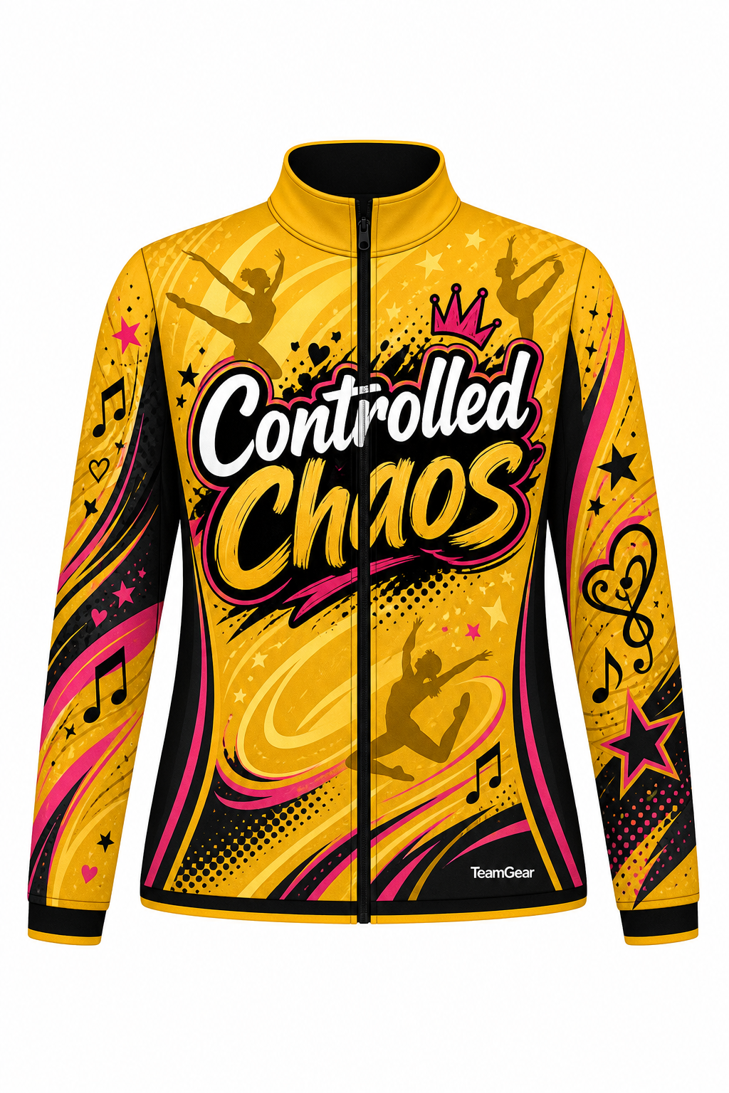 Controlled Chaos Gold Dance Jacket design