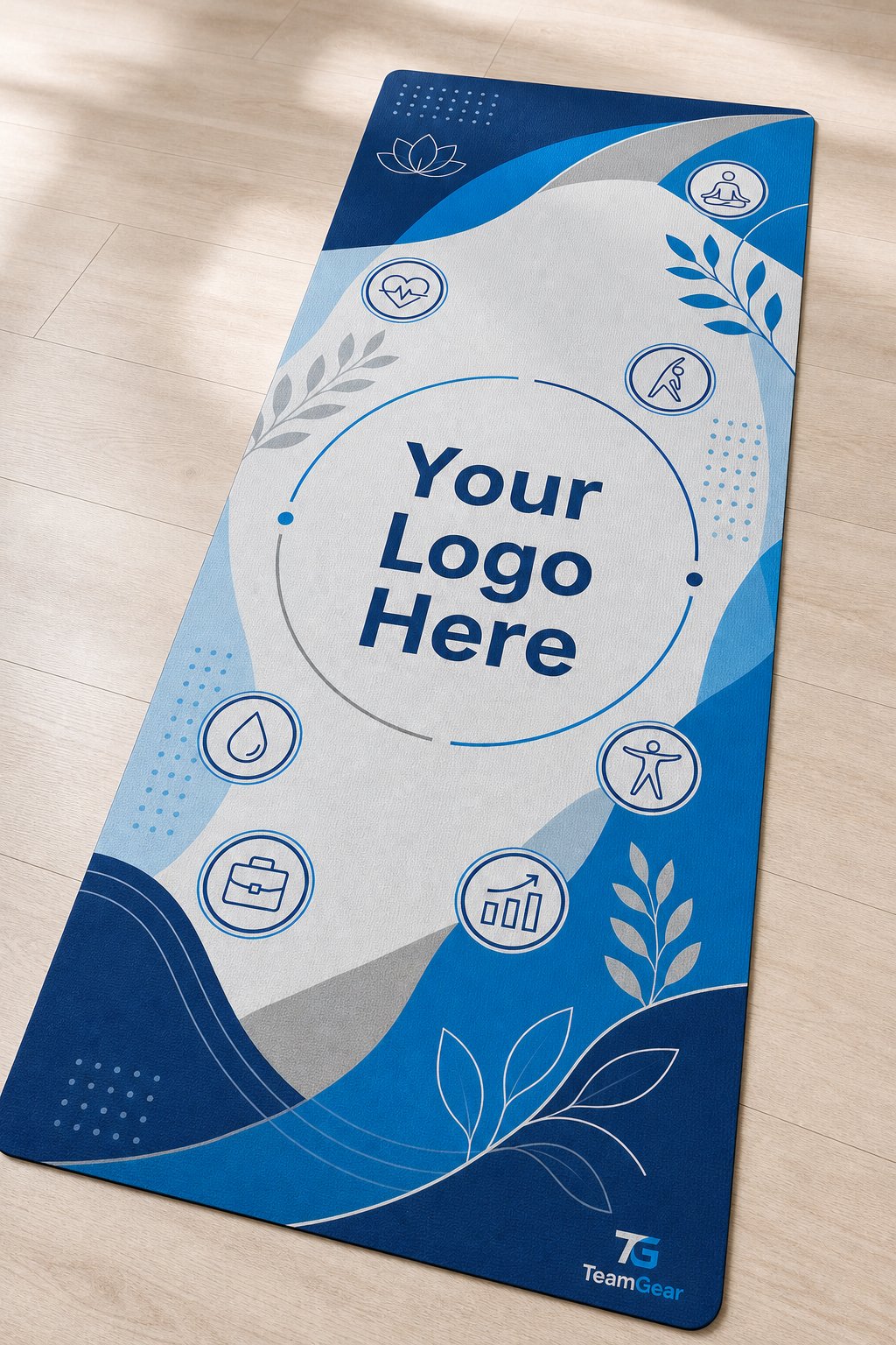 Corporate Wellness Custom Yoga Mat — custom yoga mat studio product photo — TeamGear Canada