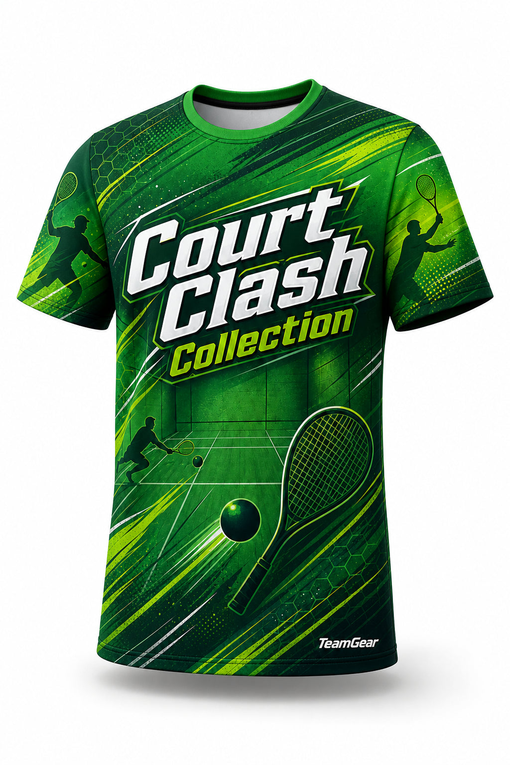 Court Clash Collection Green Racquetball Jersey - front and back view