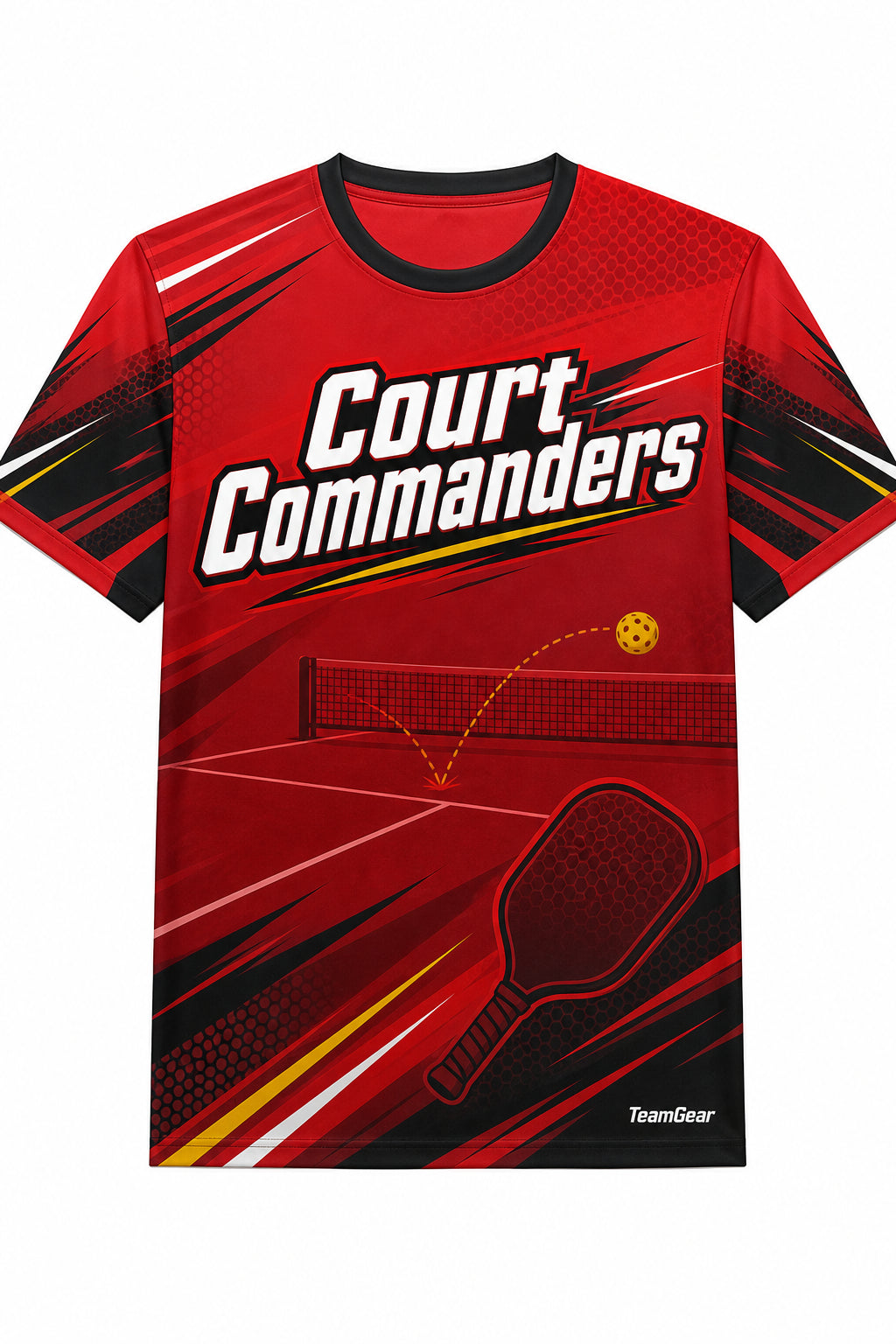 Court Commanders Red Pickleball Jersey with name and number