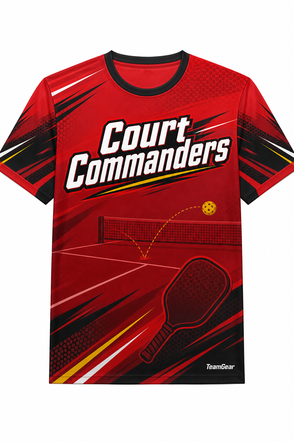 Court Commanders Red Pickleball Jersey with name and number