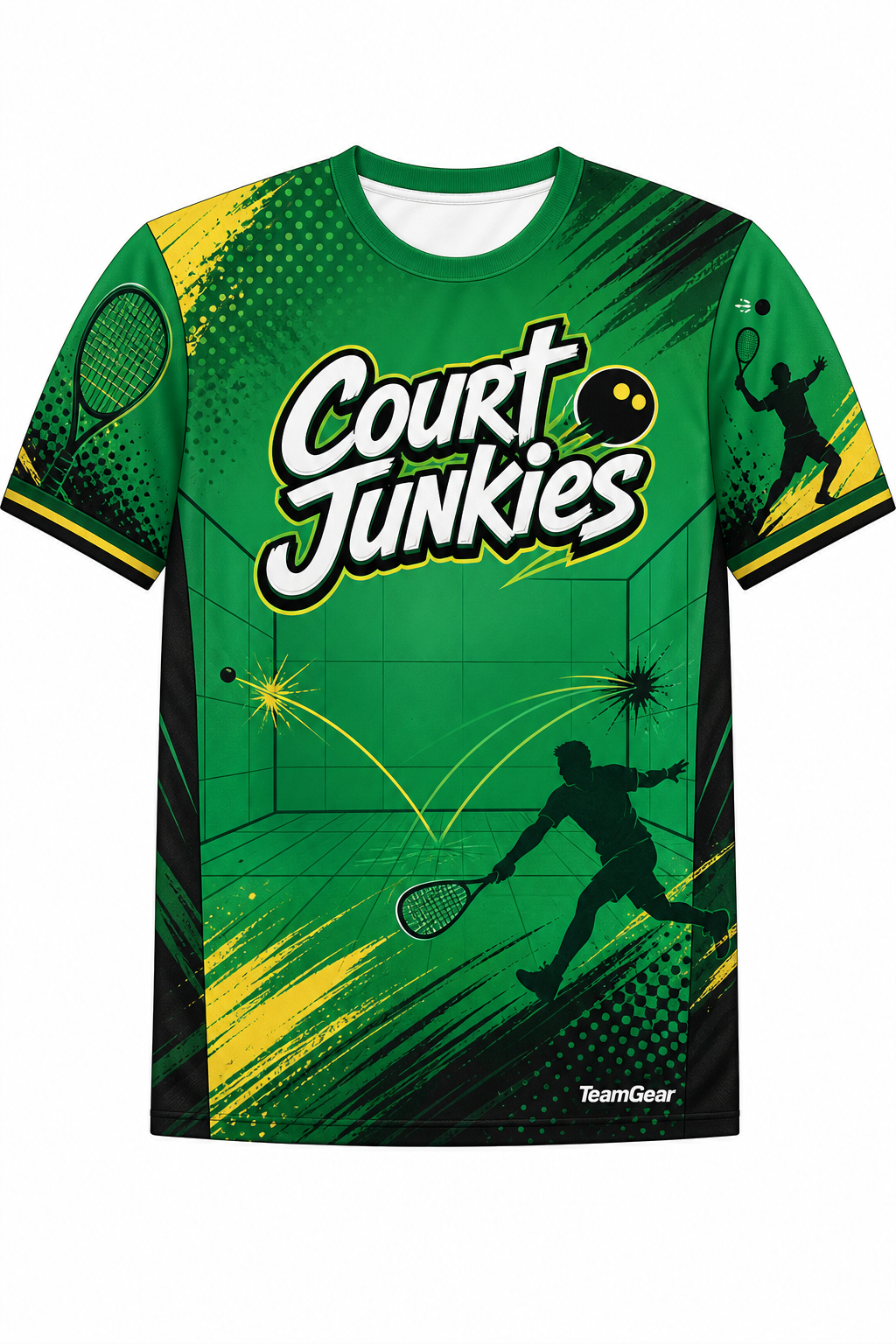Court Junkies Green Racquetball Jersey design
