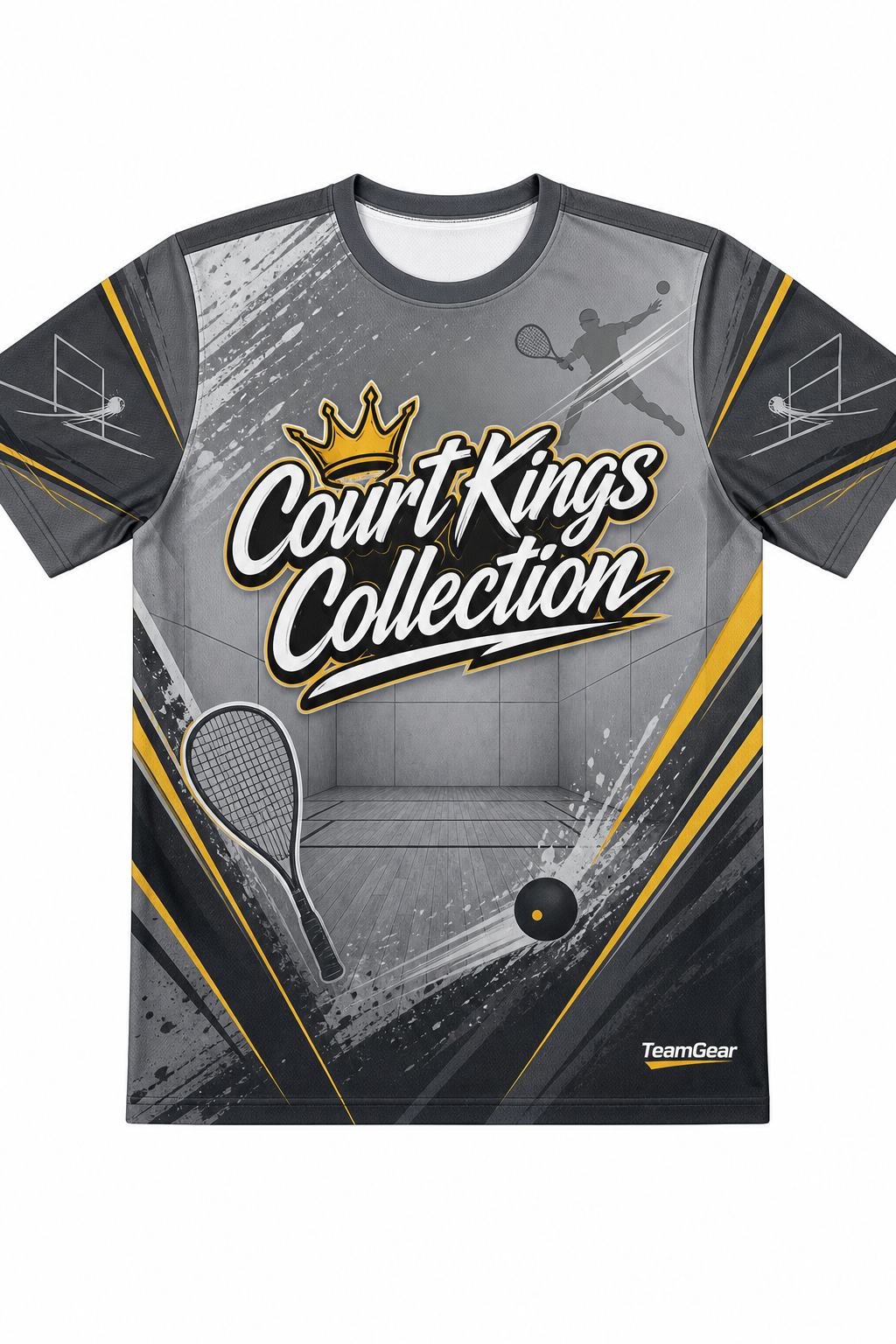 Court Kings Collection Grey Racquetball Jersey design
