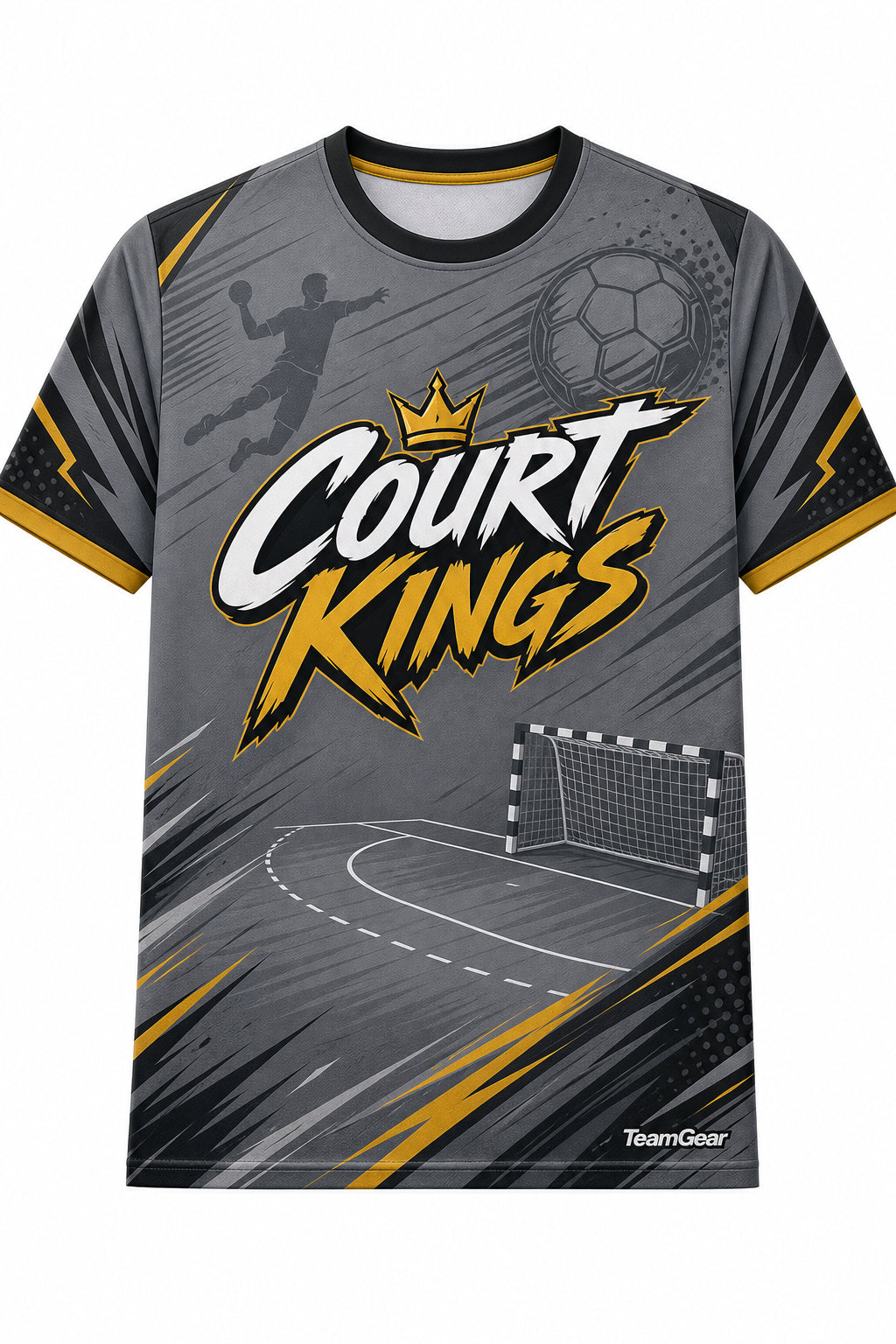 Court Kings Grey Handball Jersey design