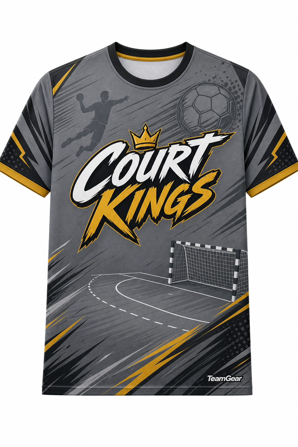 Court Kings Grey Handball Jersey design
