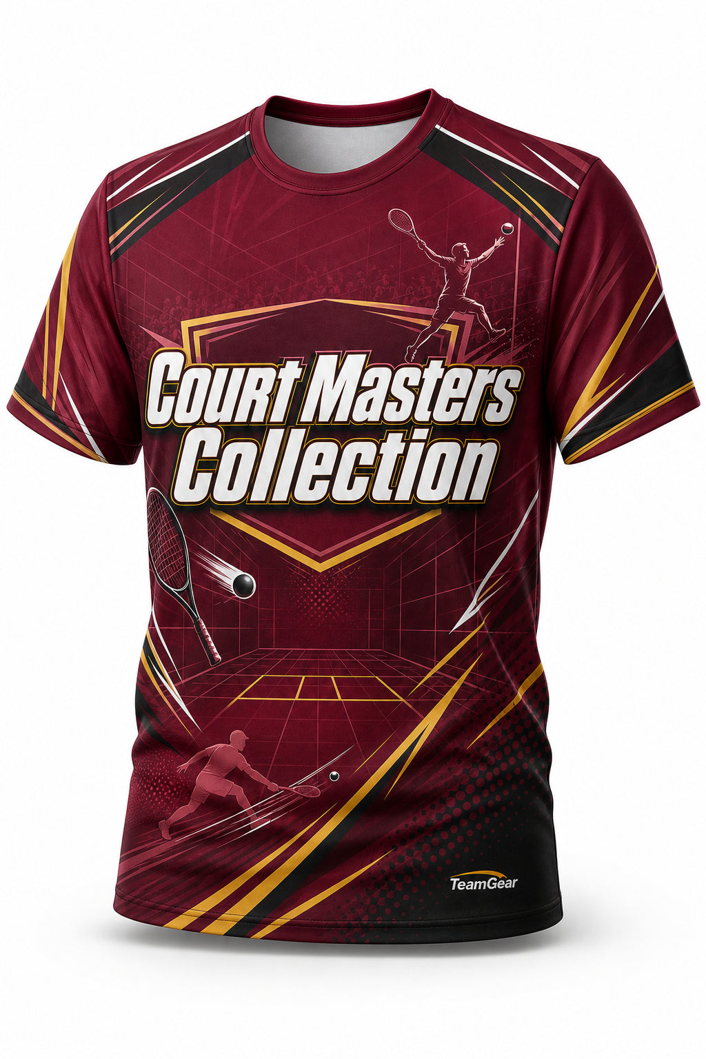 Court Masters Collection Maroon Racquetball Jersey - front and back view