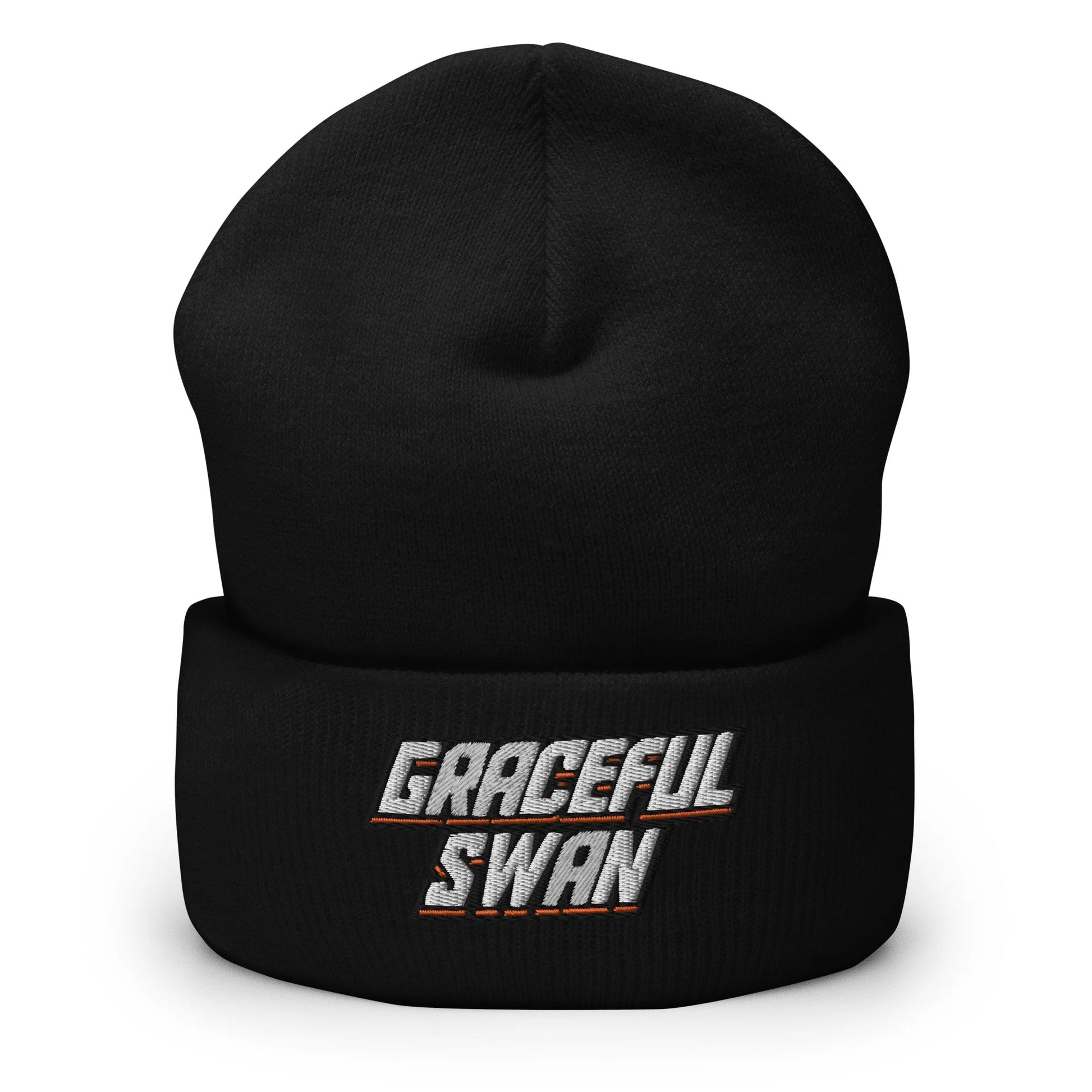 Graceful Swan Beanie by ShowZone in black with text logo