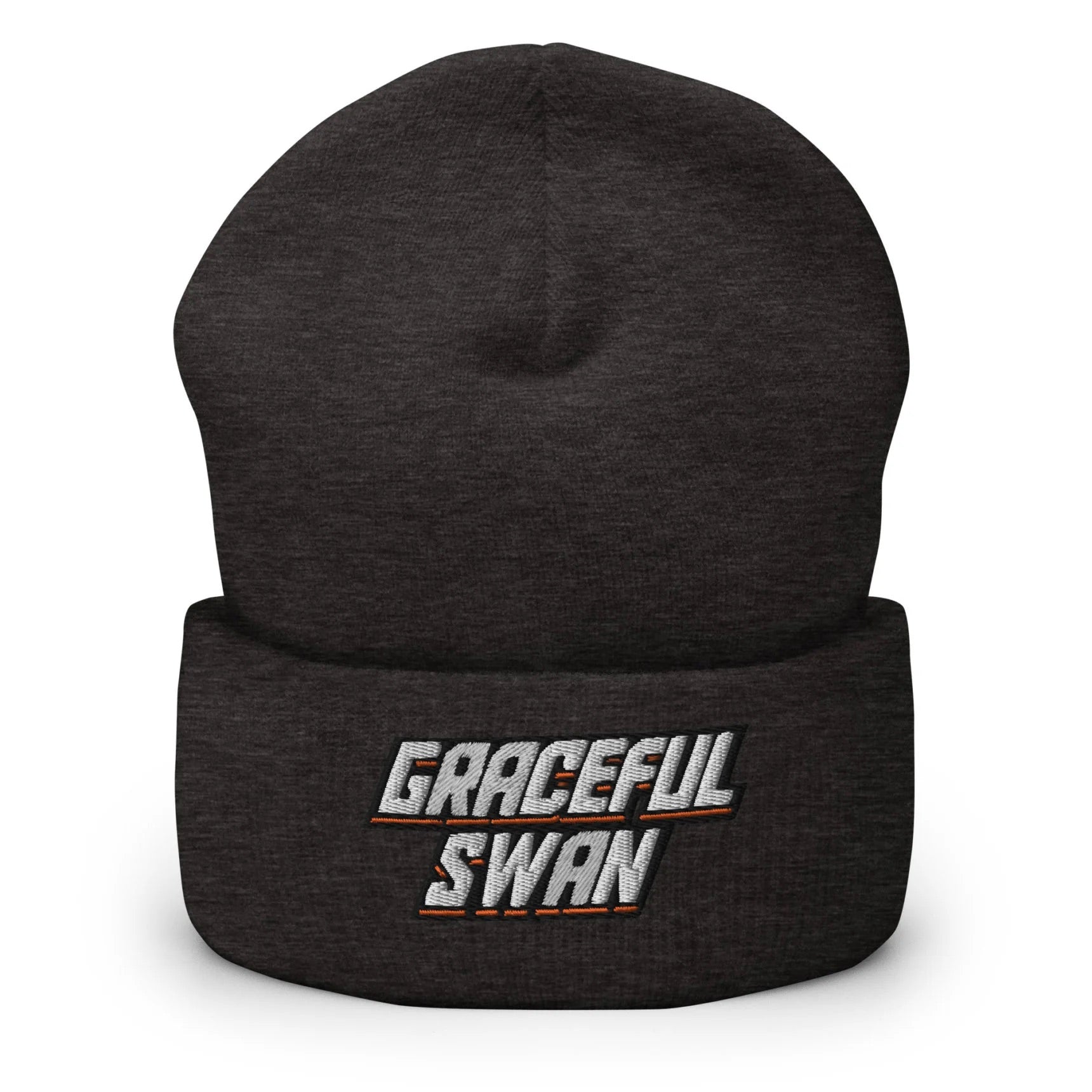 Graceful Swan Beanie by ShowZone in dark grey with text logo