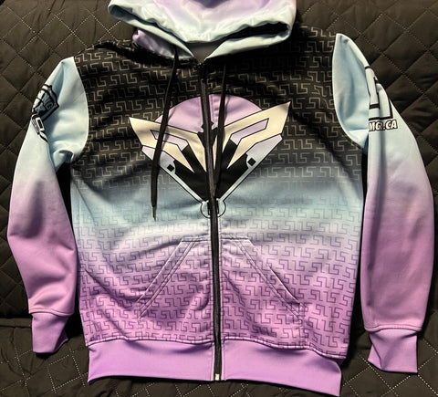 custom full sublimation zip up hoodie with front pockets