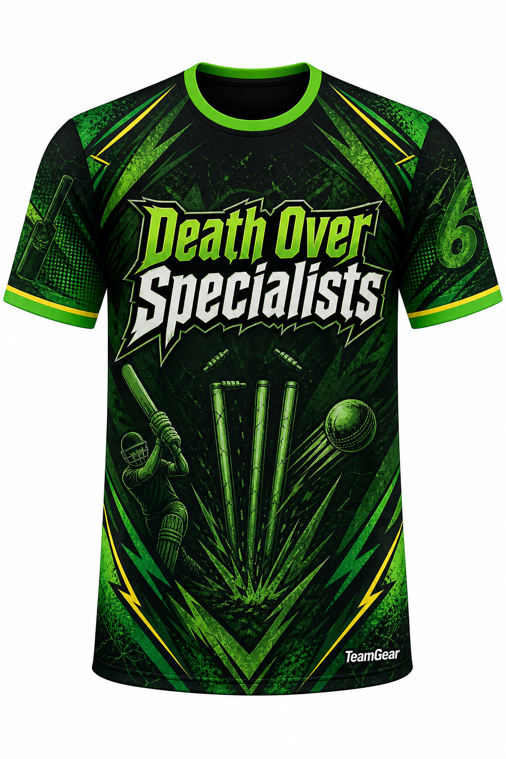 Death Over Specialists Green Cricket Jersey design