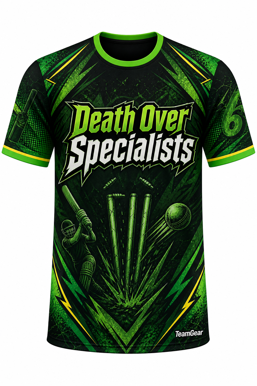 Death Over Specialists Green Cricket Jersey design