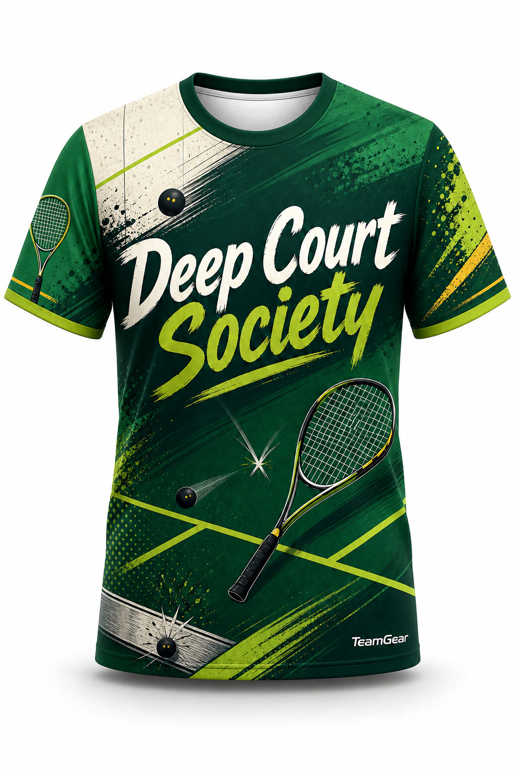 Deep Court Society Green Squash Jersey - front and back view