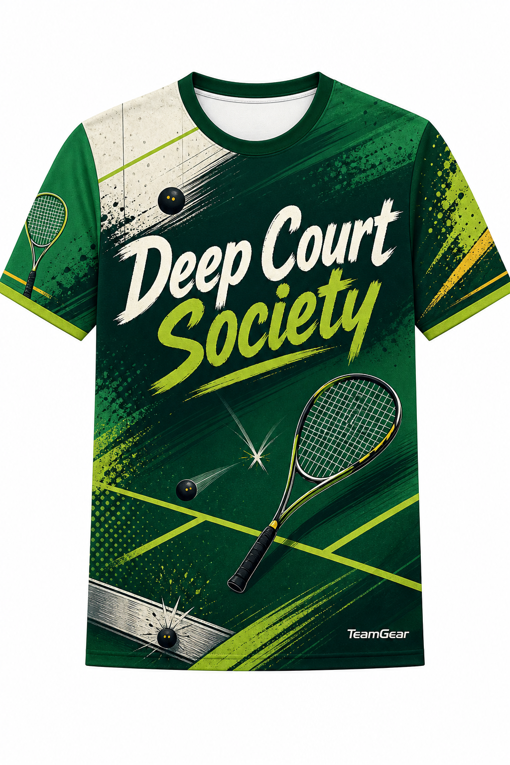 Deep Court Society Green Squash Jersey with name and number