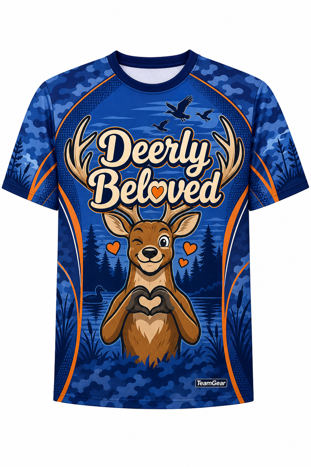 Deerly Beloved Blue Hunting Jersey design