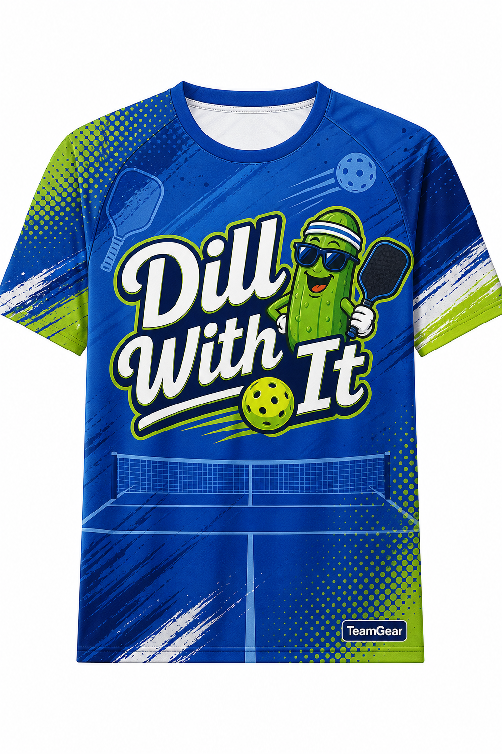 Dill With It Blue Pickleball Jersey with name and number