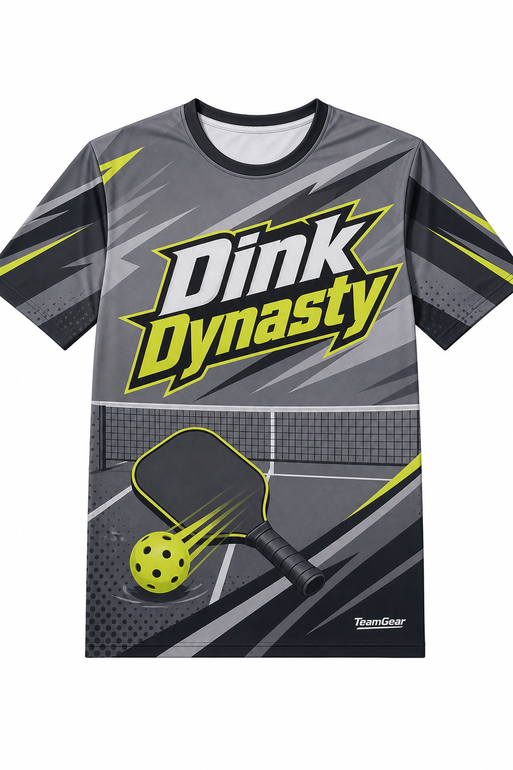 Dink Dynasty Grey Pickleball Jersey with name and number