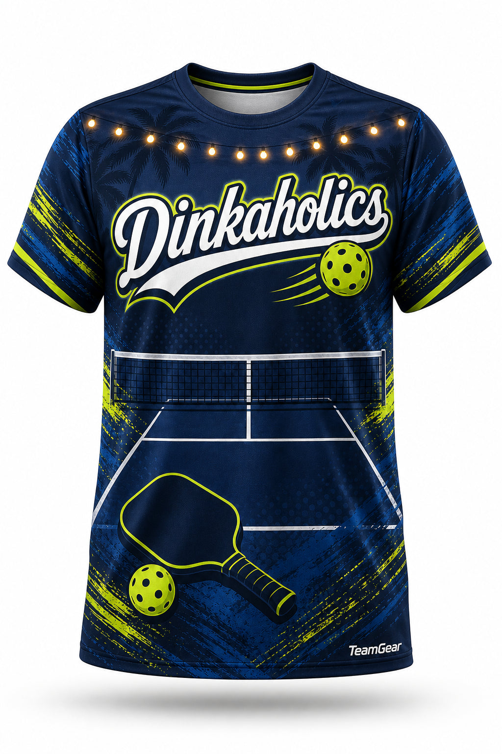 Dinkaholics Navy Pickleball Jersey - front and back view