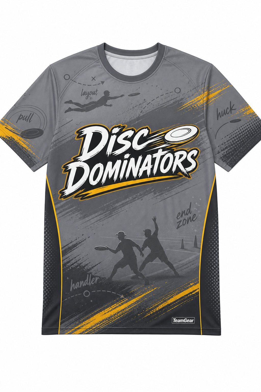 Disc Dominators Grey Ultimate Frisbee Jersey design
