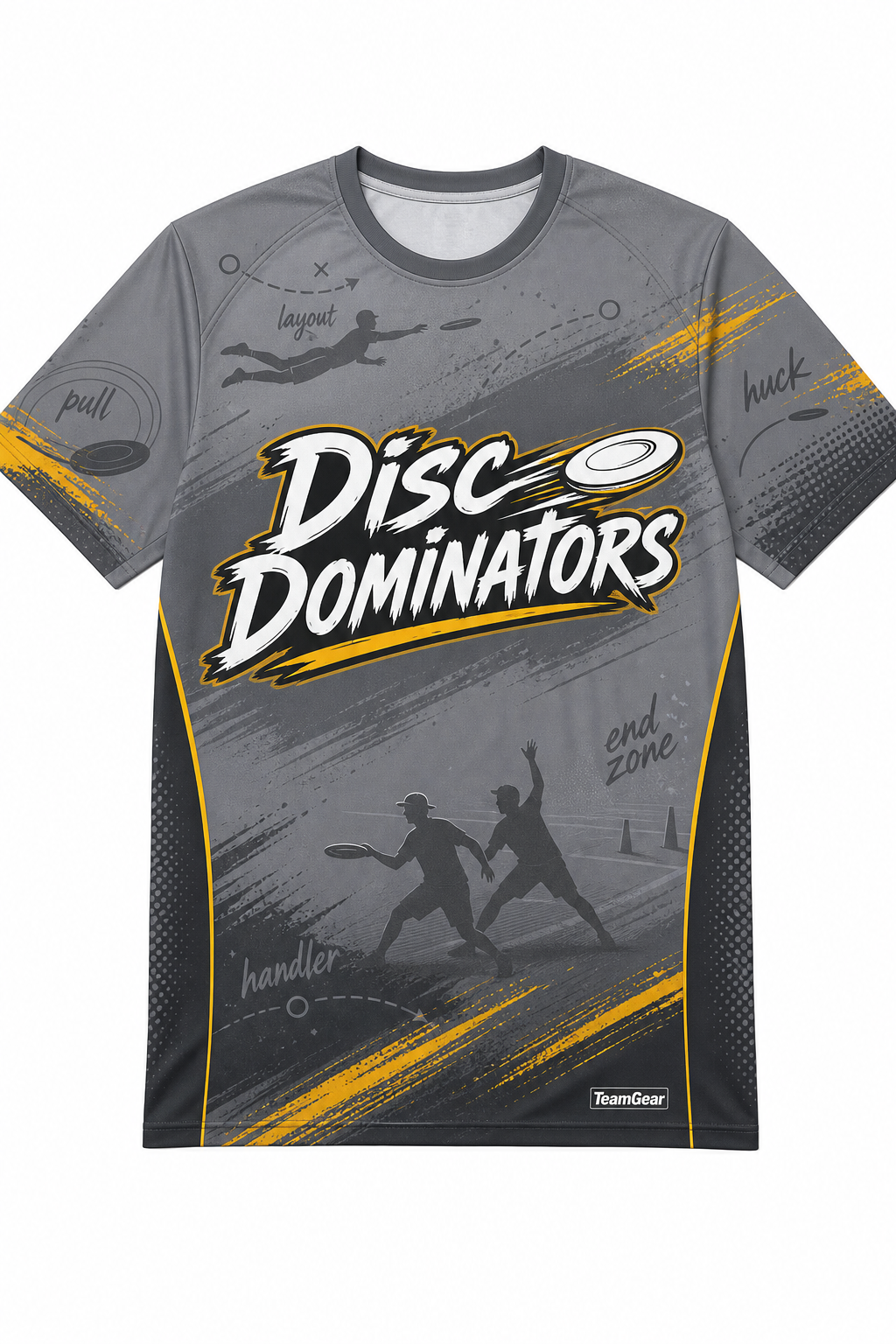 Disc Dominators Grey Ultimate Frisbee Jersey design