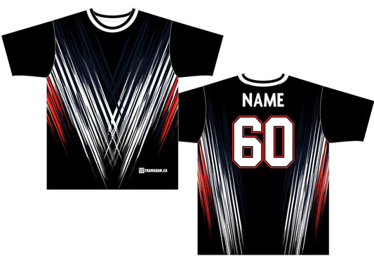 Black Dodgeball Jersey with white paint streak design