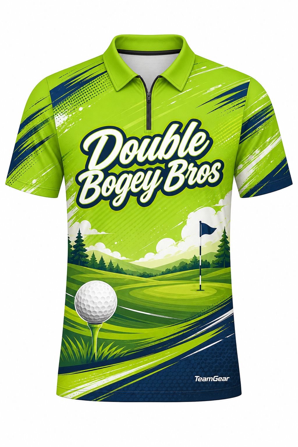 Double Bogey Bros Lime Golf Polo design
