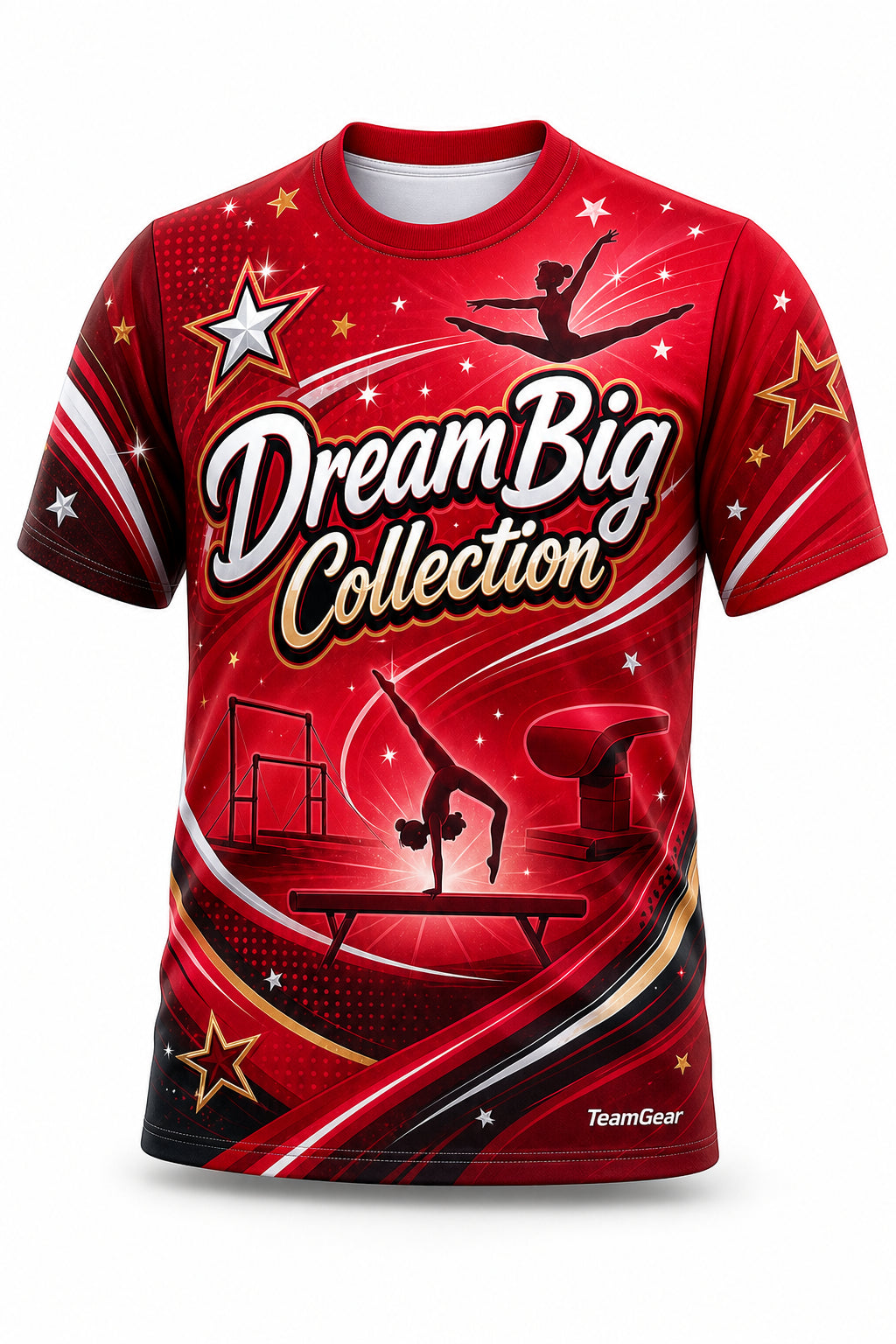 Dream Big Collection Crimson Gymnastics Jersey - front and back view